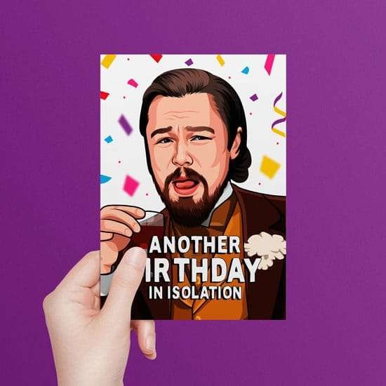 Laughing Leo Leonardo DiCaprio Meme Birthday Card - All Things Banter