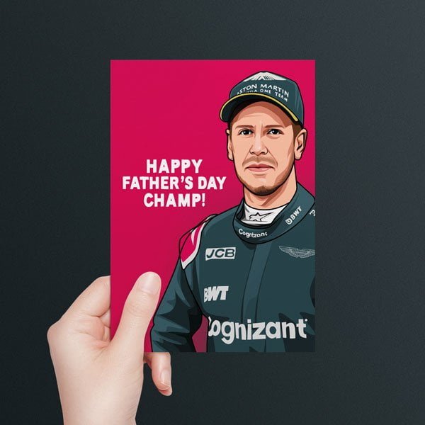 Sebastian Vettel Formula 1 Father's Day Card