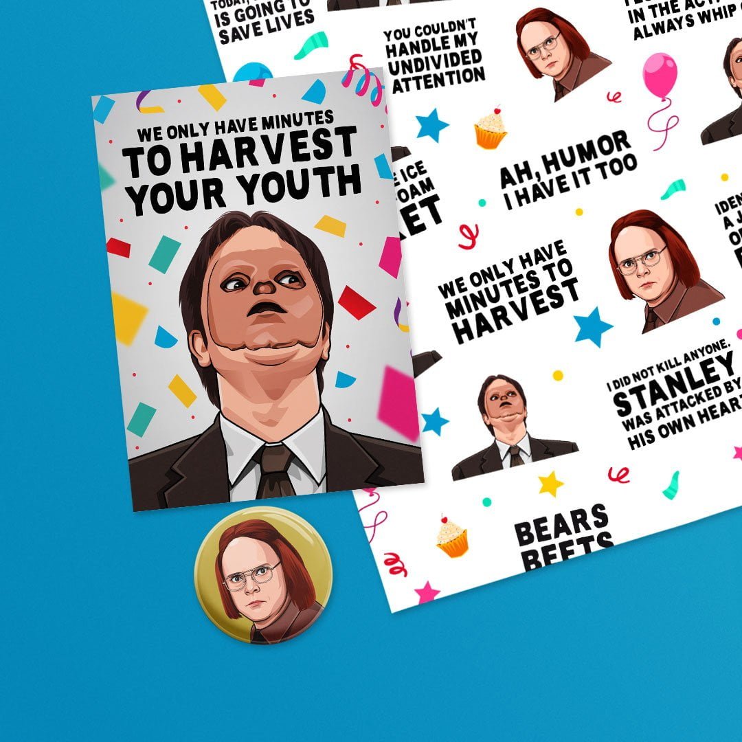Dwight Schrute Birthday Card Harvest Your Youth All Things Banter 8891