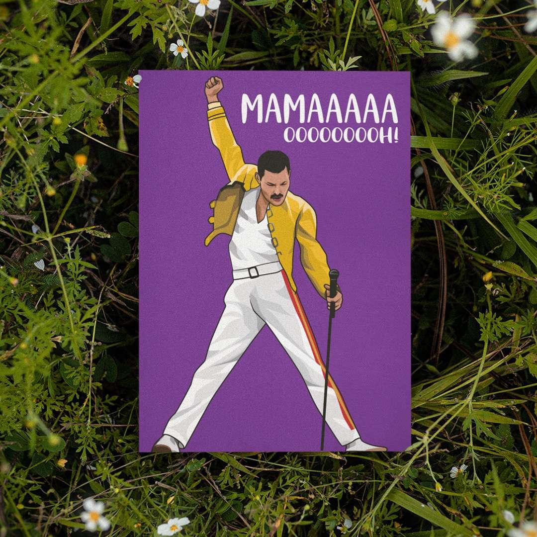 Freddie Mercury Mamaaaaaaaa Ooooooooh Perfect Card For Mothers