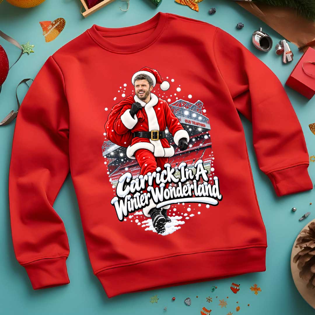 Michael Carrick Man United Christmas Jumper | Carrick In A Winter Wonderland | Funny Man Utd Xmas Sweatshirt | Football Fan Gift 2026