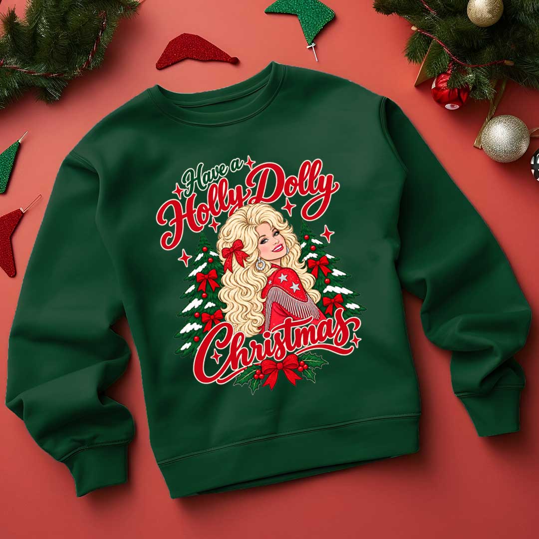 Holly Dolly Parton Christmas Jumper | Great Christmas Jumper for 2026 | Cute Christmas Jumper for Her | Christmas Jumper Day
